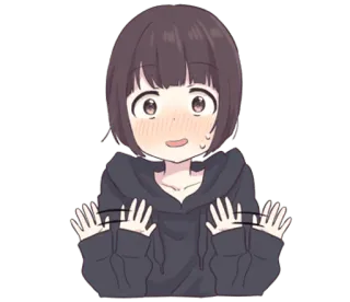 😳 Anime, Garota, Fofo, Rubor, Desenho animado, Mangá, Personagem telegram sticker
