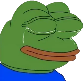 📎 Pepe the Frog Pepe, rana, llorando, triste, meme, meme de internet whatsapp sticker