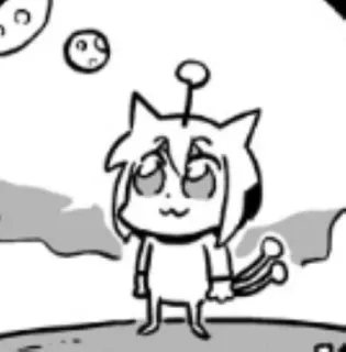 👽 Alien, Manga, Ilustración, Kawaii, Espacio, Lindo whatsapp sticker