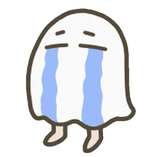 🫥 ghost, sad, crying, emoji, sticker, cartoon, cute whatsapp sticker