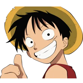 👍 Luffy One Piece Anime, One Piece, Luffy, Monkey D. Luffy, Desenho animado, Pirata, Chapéu de Palha, Mangá telegram sticker