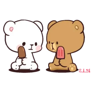 🍦 可爱, 熊, 冰淇淋, 卡通, 动物, 卡哇伊 telegram sticker