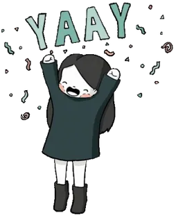 🎉 YAAY celebration, party, excited, happy, cheer, joy, confetti telegram sticker