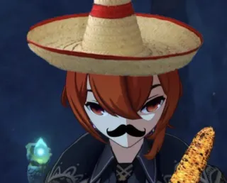 🌽 Diluc Genshin Impact diluc, genshin impact, personaggio, anime, elote, sombrero telegram sticker