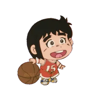 ⛹ cartoon, basketball, athlete, sports, character, manga, anime telegram sticker