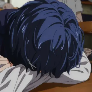 😣 Anime, Student, Müde, Klassenzimmer, Schule telegram sticker