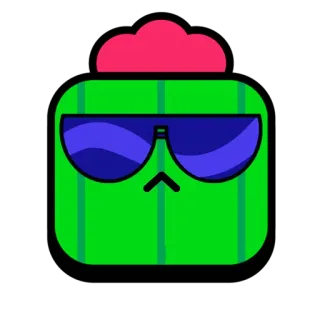 😎 Spike Brawl Stars cactus, lunettes de soleil, cool, jeu, Brawl Stars telegram sticker