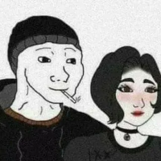 ❤️ 커플, 흡연, 만화, 인물 사진, Emo telegram sticker