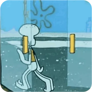 😴 Squidward Spongebob Squarepants cartoon, Squidward, Spongebob, Nickelodeon, animation, character, door whatsapp sticker