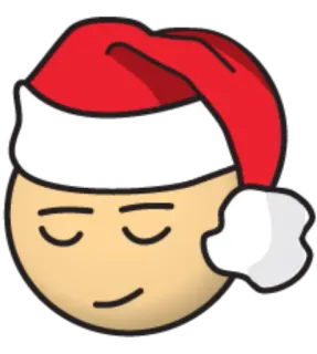 😌 dormire, natale, cappello, emoji, inverno, vacanze telegram sticker