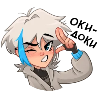 🫡 anime, character, cartoon, digital art, illustration, boy, gesture telegram sticker