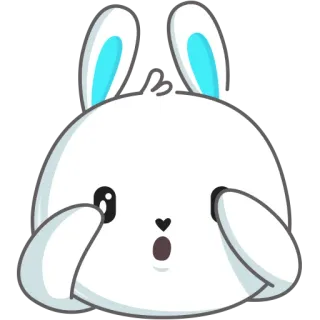 🥴 Hase, Kaninchen, süß, Cartoon, Tier, geschockt, Überraschung, kawaii telegram sticker
