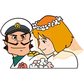 💏 Braut, Bräutigam, Hochzeit, Cartoon, Heirat, Romantik, Paar telegram sticker