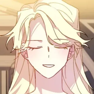 🪞 anime, manga, character, blonde hair, smiling, illustration telegram sticker