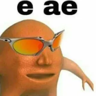 😎 e ae Meme, lustig, Humor, Internet Meme, Sonnenbrille, orange Figur whatsapp sticker