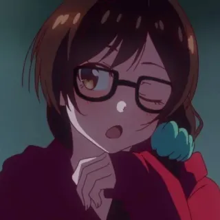 🍫 Dziewczyna anime, Okulary, Słodki, Kreskówka whatsapp sticker