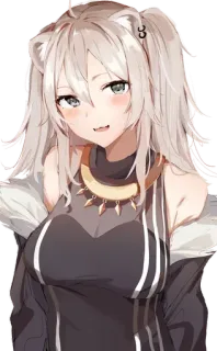 😄 Anime, Fille, Personnage, Oreilles de lion, Vtuber whatsapp sticker