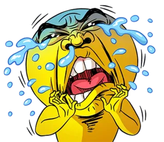 😭 khóc, buồn, khó chịu, vàng, mặt, emoji telegram sticker