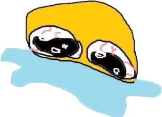 😢 chorando, triste, emoji, desenho animado, olhos whatsapp sticker
