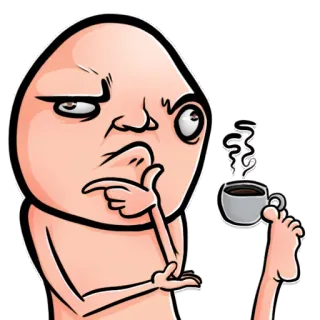 🤔 Meme, Confundido, Pensando, Café, Pie, Divertido, Meme de internet telegram sticker