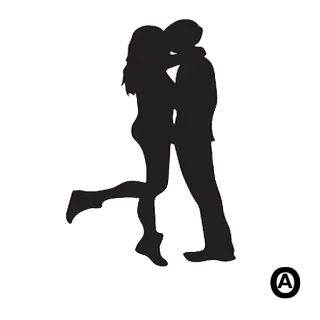 😎 поцелуй, пара, любовь, силуэт, романтика, нежность telegram sticker