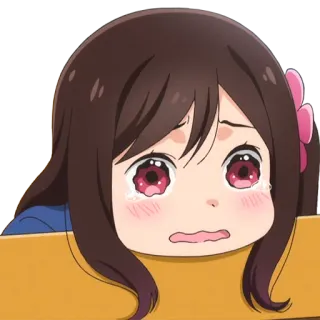 😢 ragazza anime, piangendo, triste, arrabbiato, cartone animato, illustrazione, emotivo telegram sticker