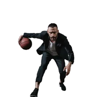 🏀 Basketball, Mann, Anzug, Athlet, Sport, Ball, Dribbling telegram sticker