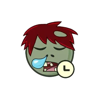 😪 L 좀비, 졸린, 만화, 지친, L, 피곤한 telegram sticker