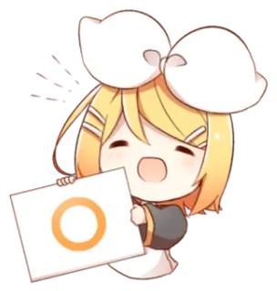 💭 Rin Kagamine vocaloid, anime, chibi, imut, kagamine rin telegram sticker