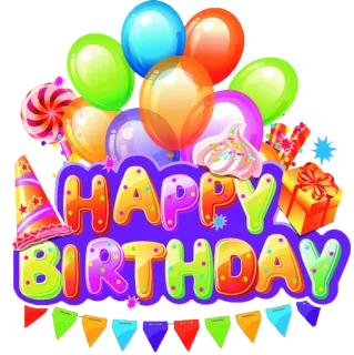 🎉 HAPPY BIRTHDAY urodziny, balony, świętowanie, impreza, szczęśliwy telegram sticker