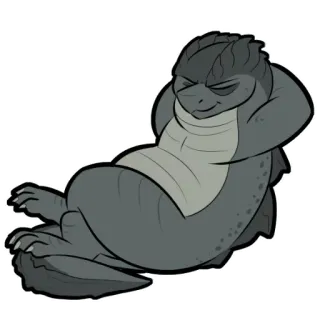 💤 Eidechse, Reptil, Cartoon, Entspannt, Tier telegram sticker