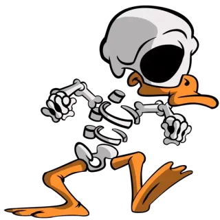 😐 Donald Duck dessin animé, squelette, halloween, effrayant, donald duck, drôle, personnage telegram sticker