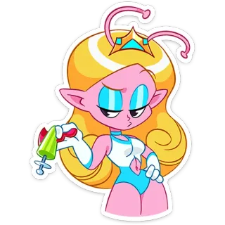 🔫 Dibujos animados, Alien, Princesa, Espacio, Futurista, Arma telegram sticker