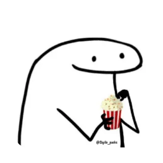 🍿 stick figure, popcorn, watching, snack, food telegram sticker
