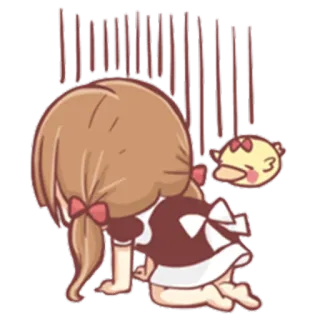 😞 만화, 여자, 슬픈, 애니메이션, 귀여운, 눈물, 울음 telegram sticker