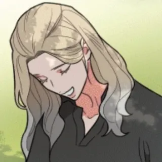 🖤 mulher, cabelo loiro, sorriso, retrato, desenho animado, ilustração whatsapp sticker
