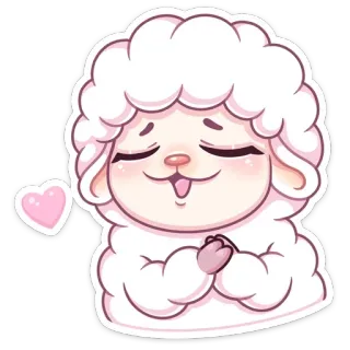 ❤️ овца, милый, животное, мультфильм, сердце telegram sticker