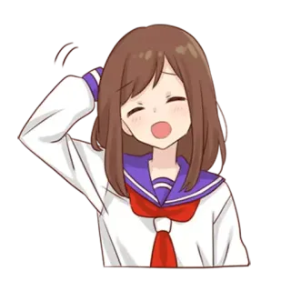 😅 anime, ragazza, uniforme scolastica, carina, confusa telegram sticker