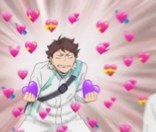 😘 Oikawa Tooru Haikyuu!! Anime, Herzen, Liebe, Oikawa, Haikyuu, süß telegram sticker