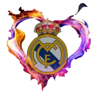 💙 Real Madrid, bóng đá, bóng đá, câu lạc bộ, trái tim, logo telegram sticker