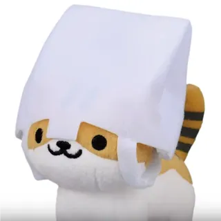 😐 cat, plush, helmet, toy, animal, calico telegram sticker
