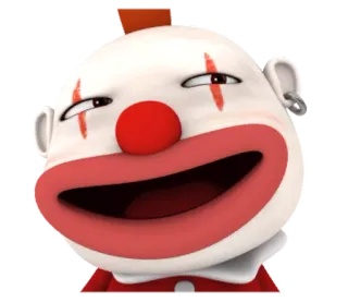 😄 клоун, мультфильм, лицо, красный нос, макияж telegram sticker