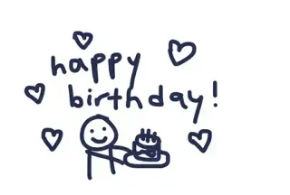 ❤ happy birthday! день рождения, с днем рождения, торт, праздник, сердечки, поздравление telegram sticker