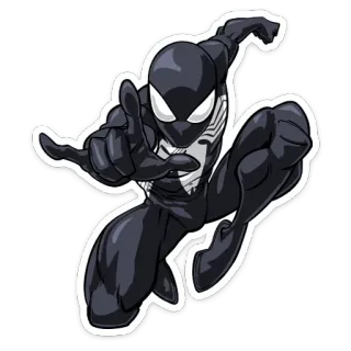 🤙 Spider-Man supereroe, marvel, fumetti, ragno, tuta nera telegram sticker