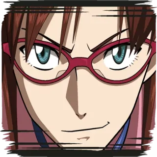 😀 Mari Illustrious Makinami Evangelion anime, Mari Illustrious Makinami, Evangelion, glasses, character, sticker telegram sticker