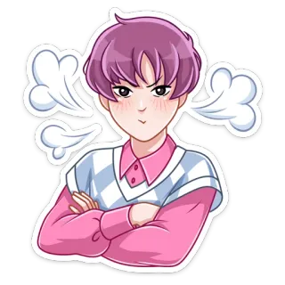 😡 enojado, molesto, anime, manga, dibujos animados, personaje, puchero telegram sticker