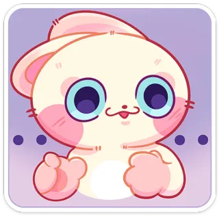 😳 かわいい, マンガ, 動物, ウサギ, ステッカー, カワイイ telegram sticker