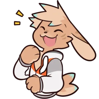 😆 kartun, kelinci, senang, imut, hewan, ilustrasi, kawaii telegram sticker
