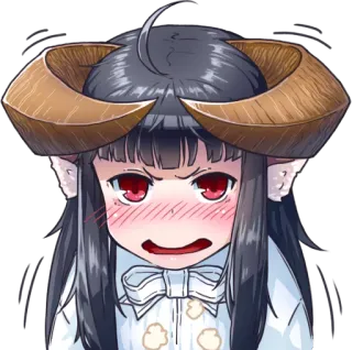 😳 anime, horns, monster, girl, cute, sticker telegram sticker