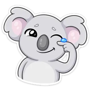 😢 коала, животное, милый, мультик, эмодзи, дружелюбный telegram sticker
